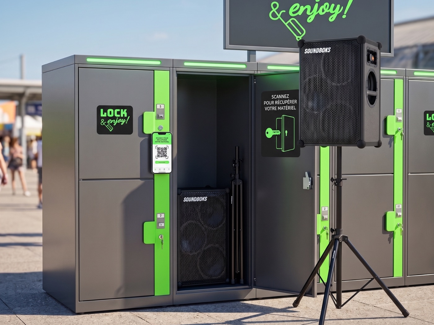 Pack Soundboks + trépied à retirer dans un casier Lock & Enjoy en libre-service à Paris